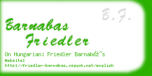 barnabas friedler business card